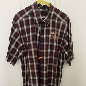 Harley Davidson red plaid shirt